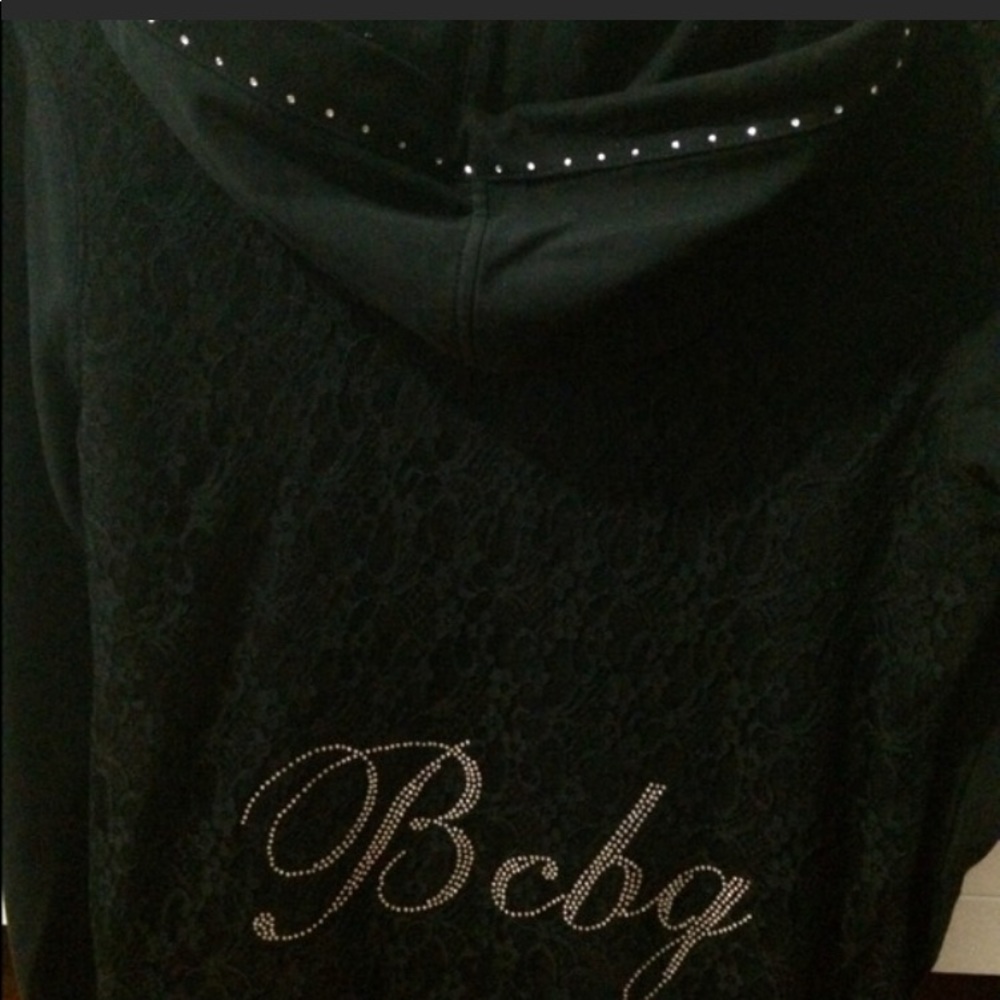 BCBG MaxAzria Lace and Rhinestone Hoodie⭐️